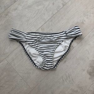 Victoria's Secret White Striped Bikini Bottom NWOT